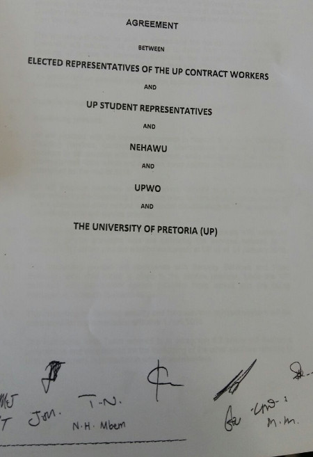 Outsourcing ends at University of Pretoria