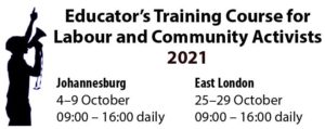 Educator’s  training course for labour and community activists