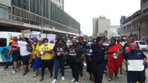Activists and union members march for Basic Income Grant
