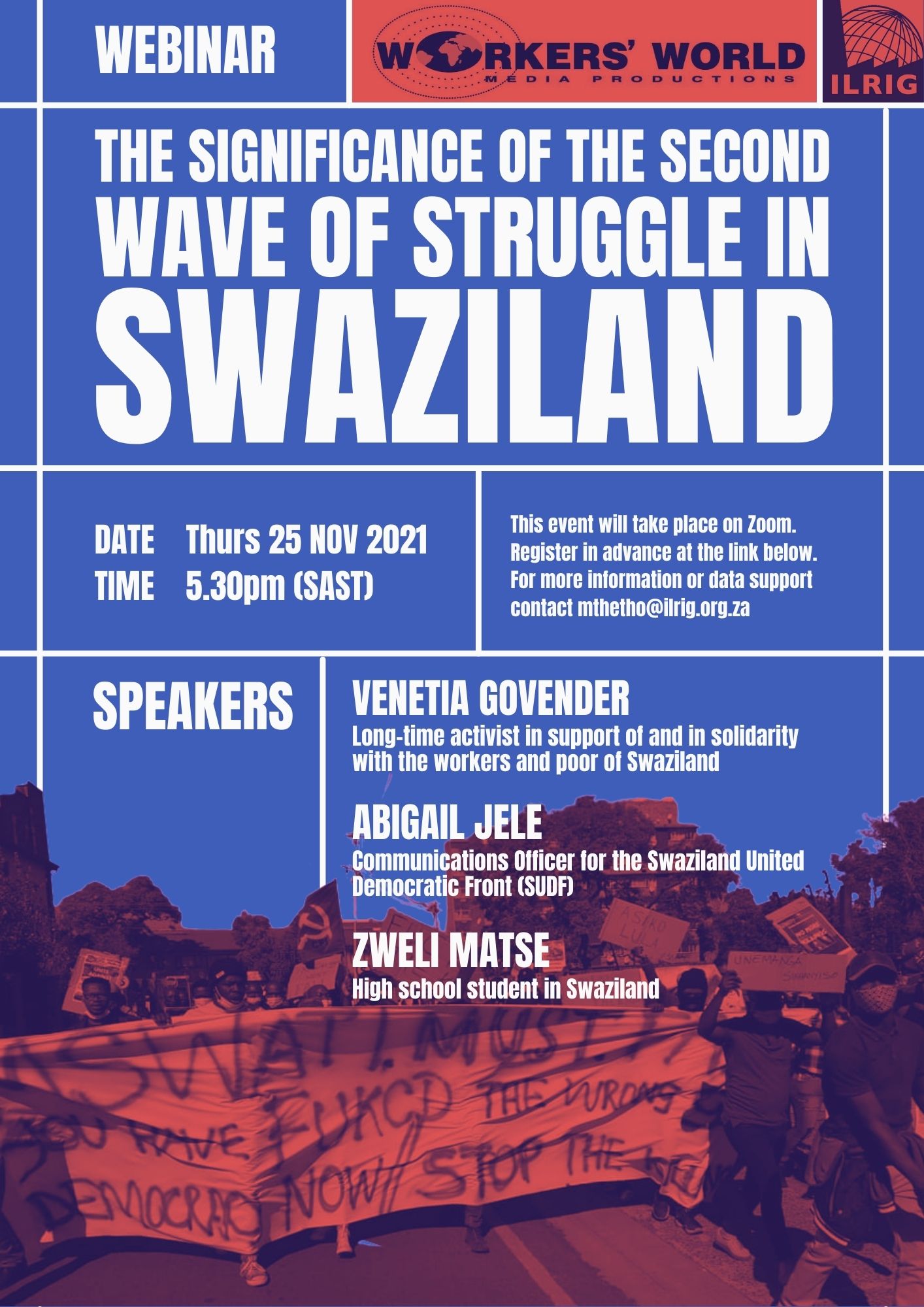 Webinar on ongoing struggles in Swaziland