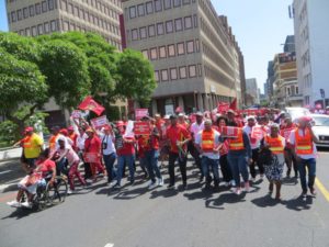 Public sector unions march to Parliament
