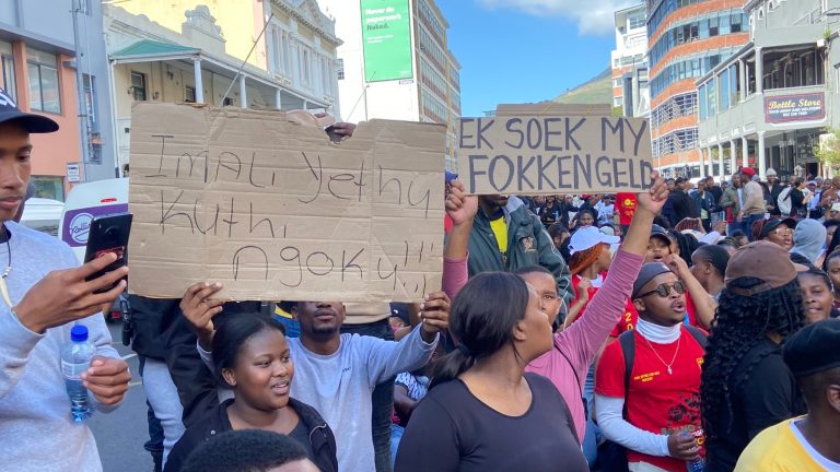 Hungry Western Cape students march against Nsfas while CEO is put on leave