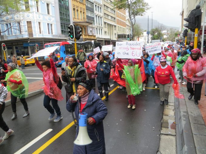 Farmworkers march to demand a ban on harmful pesticides