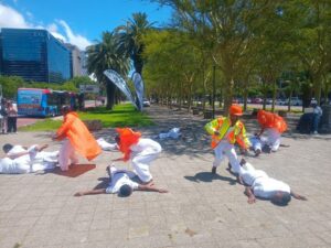 Artivist protest outside African Energy Week in Cape Town 