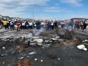Informal settlement residents protest for basic services on Human Rights Day