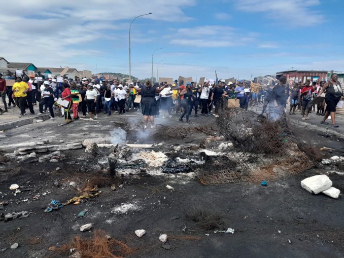 Informal settlement residents protest for basic services on Human Rights Day