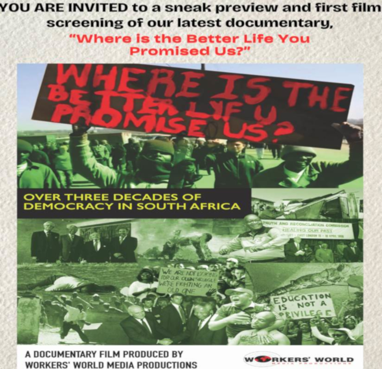 Preview screening of WWMP’s new documentary: “Where is the Better Life You Promised Us?”