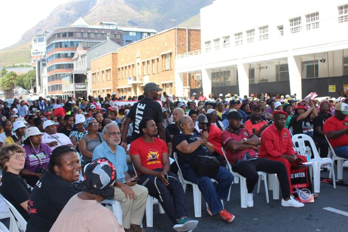 People Against Budget Cuts march to parliament to demand a pro-poor budget